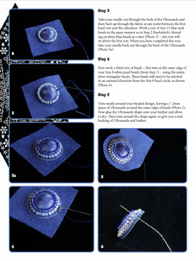 【055】珠绣手工教程 米珠刺绣手链 项链做法图解高清英文Beading