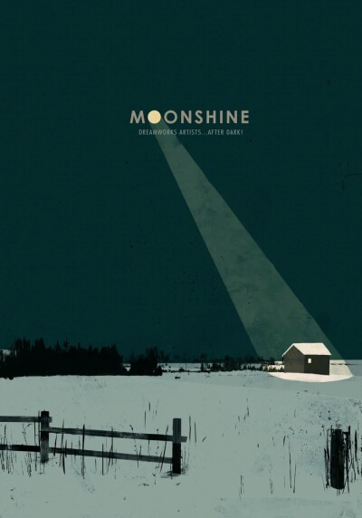 Moonshine exhibition poster (Gallery Nucleus) by Jon Klassen