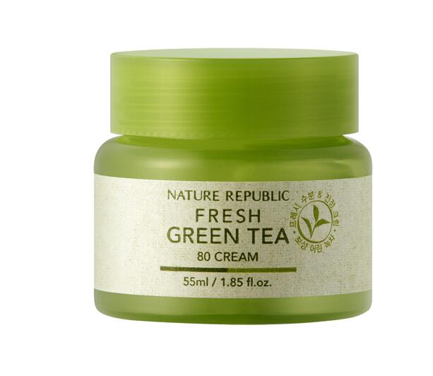 自然乐园Nature republic新鲜清爽绿茶80面霜 保湿 镇定 抗敏感