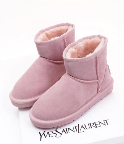 冬季低筒雪地靴 休闲保暖经典糖果色短筒真皮磨砂皮女鞋