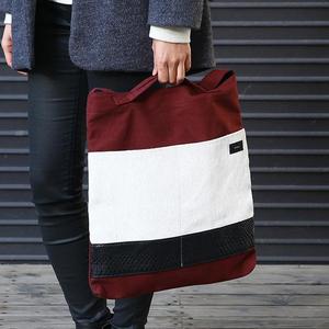 韩国 ithinso 拼色邮差单肩包 POSTER SHOULDER BAG_Layer 酒红