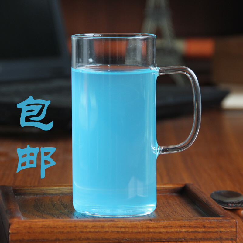 丹麥手工吹制玻璃杯 高筒杯 水杯子 咖啡牛奶杯花茶杯啤酒杯