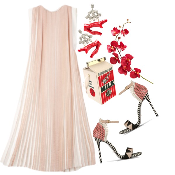 A fashion look from October 2013 featuring high heel shoes, mini pochette and coral jewelry. Browse and shop related looks.