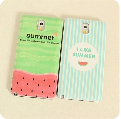 电池盖 清新summer西瓜note2 note3 note4 s4 s5浮雕手机壳保护套