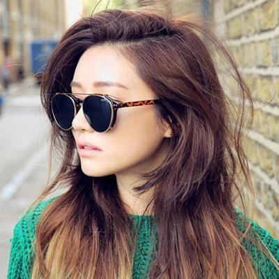 韩国stylenanda直邮 时尚豹纹太阳眼镜 可拆卸 驾车镜