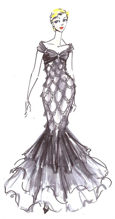 Black Mermaid gown by summergray.deviantart.com on @deviantART