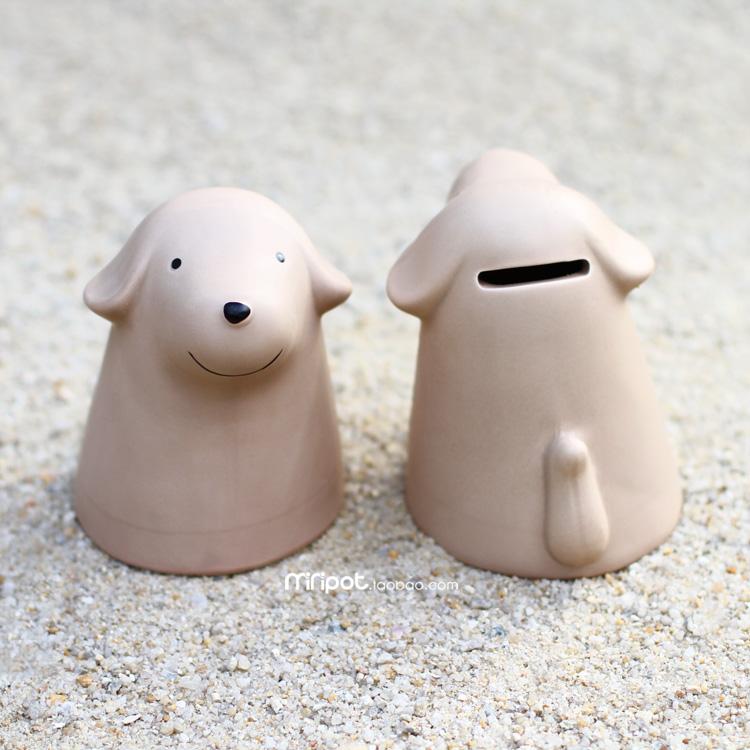 minipot 创意可爱陶瓷小狗储蓄罐零钱硬币罐存储罐储钱罐礼物