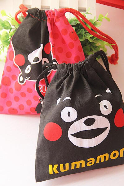 68日本熊本县kumamon 随身小收纳袋 束口袋 杂物袋