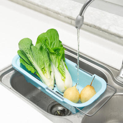 厨房可伸缩水槽置物架碗碟沥水架碗架洗菜篮滤水篮塑料晾碗架