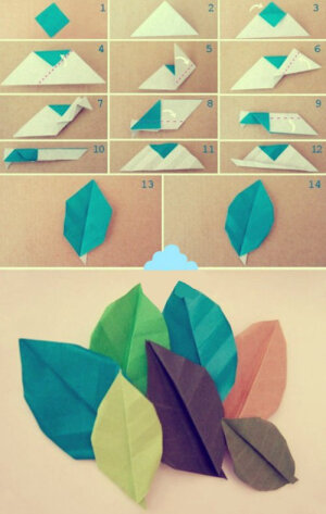 今天的手工小编为大家带来的是一款折纸的手工教程，非常简单的一片树叶的手工折纸。可以作为书签或者其他的装饰元素。和小朋友们一起动手制作也是很好的互动课噢。
