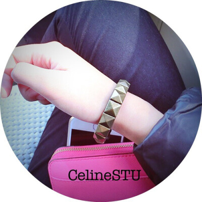 【CelineSTU】欧美风人气皮质铆钉金属手链手镯朋克男女街头时尚