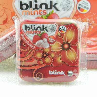 blink冰力克 德国进口压片糖果粉无糖含片糖 草莓味15g盒