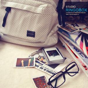 RINGOBOX「100%实拍港feel白色波点镂空双肩包拍前联系客服