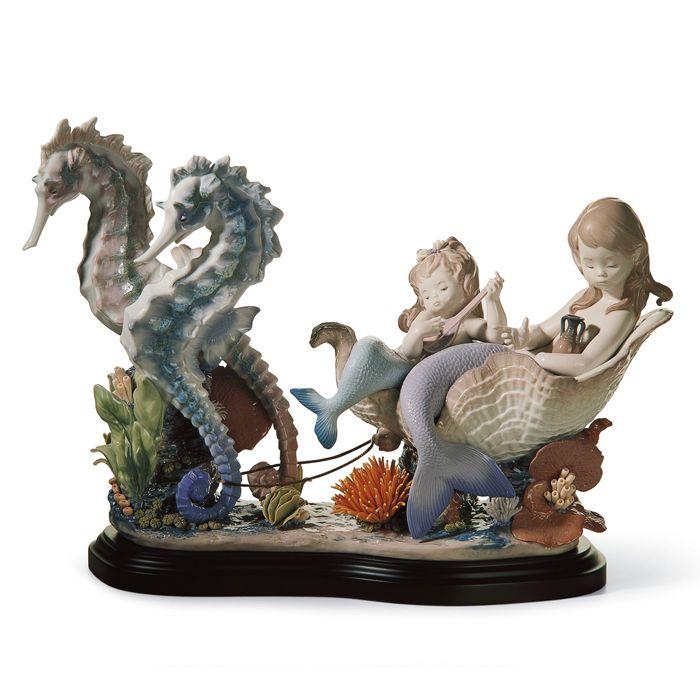 限量 西班牙Lladro Fantasy雅致工艺品 海底世界 32X46cm