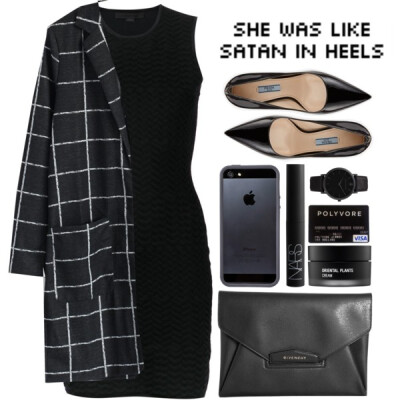 A fashion look from December 2014 featuring black dress, black jacket and high heel shoes. Browse and shop related looks.