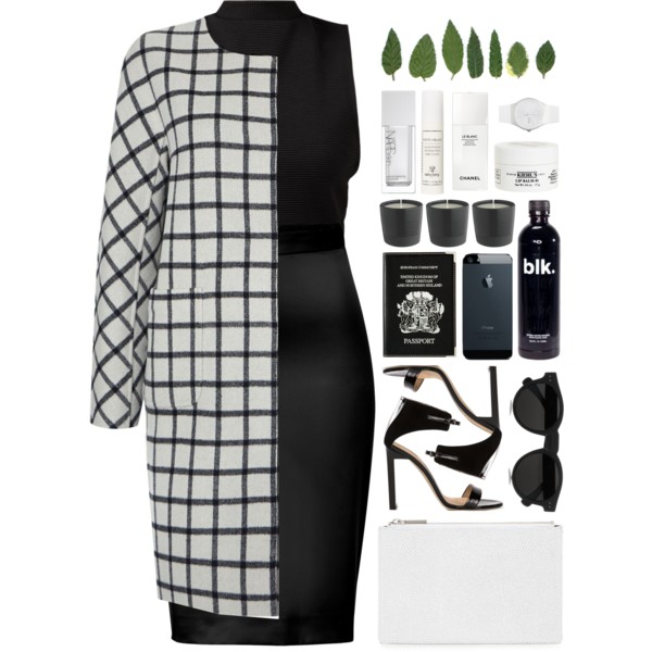 A fashion look from December 2014 featuring crop top, wool coat and pencil skirt. Browse and shop related looks.