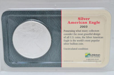 美国 2003年 行走女神鹰洋 1盎司银币 原盒包装