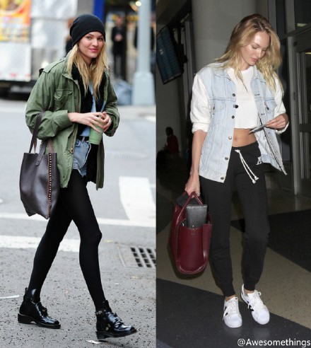 #Street Style#维秘天使Candice Swanepoel的街拍合辑。