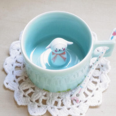 三浅陶瓷萌货绵羊 创意礼品动物咖啡杯三浅独原创作品情人节礼物