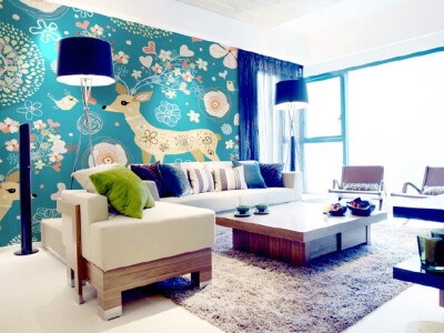 增加客厅时尚度 12款沙发手绘墙效果图