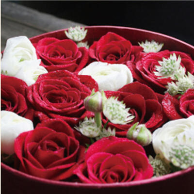 花庐 进口多色玫瑰花鲜花礼盒速递求婚生日礼物