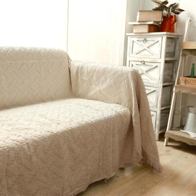 冬季波西米亚人字格多功能编织沙发巾毯纯棉加厚线毯挂毯床盖地毯