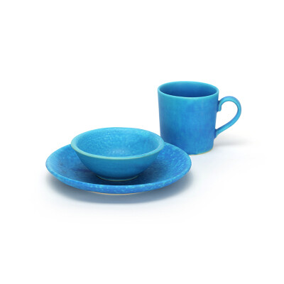 糯米瓷|日器 蓝釉|马克杯|碗|碟|套装|实物很美