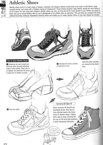 给大家分享一些各式各样的漫画日常鞋子手绘画法参考。其中包含：平底便鞋、运动鞋、高跟皮鞋、靴子以及木屐。教程图片较大，“查看大图” 更清晰。转给需要的小伙伴们吧！