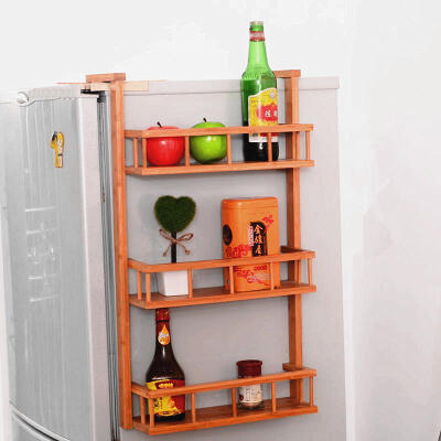 冰箱挂侧架厨房调味架浴室置物架收纳架楠竹木实木宜家多用途