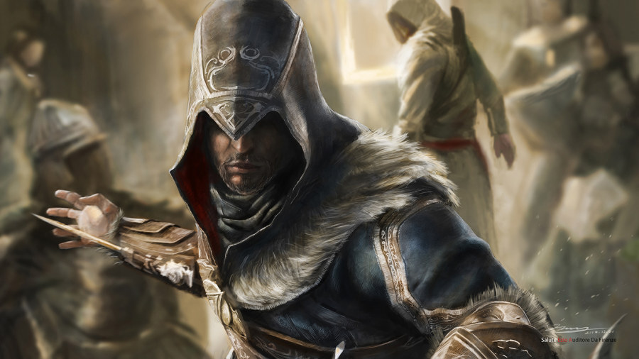 查看《致敬Ezio Auditore Da Firenze（附带过程）》原图，原图尺寸：1366x768