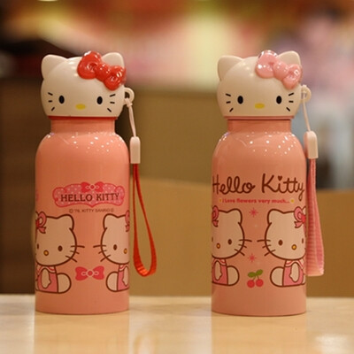 正品hello kitty保温杯儿童学生女士便携防漏保温瓶密封杯随手杯