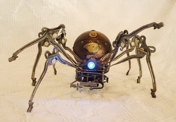 OOAK Steampunk SPIDER machine age UPCYCLED victorian vintage industrial