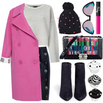 A fashion look from January 2015 featuring print top, pink coat and j. crew skirts. Browse and shop related looks.