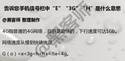 用了这么多年手机，你还不知道信号栏上的字母表示什么意思吗，赶快跟黑客师学一下吧！