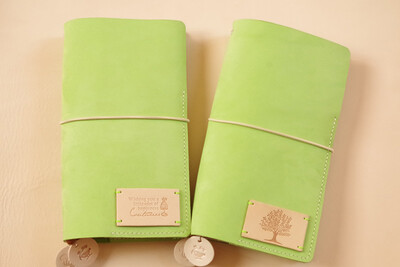 抹茶色~茶绿色TN旅行日记本 多用手帐 手工真皮记事本 标准款