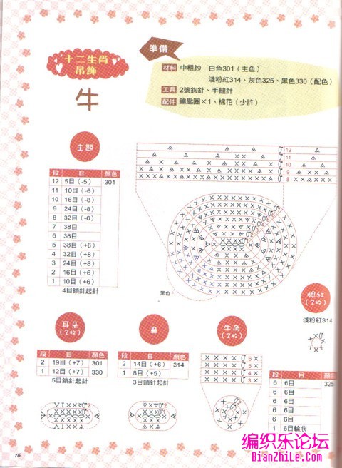 钩针编织12生肖吊饰图解