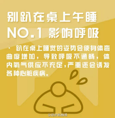 #健康# 【中午不睡下午崩溃？姿势不对睡了浪费！】许多学生党、上班族都有直接趴在桌上午睡的习惯，醒来之后是不是感到到浑身酸疼？其实，这种睡姿有害健康，甚至因为对面部压力不均，造成皮肤松弛！