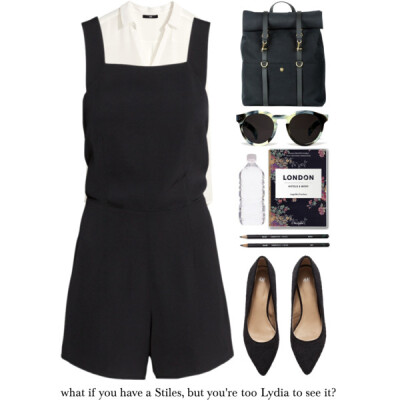 A fashion look from September 2014 featuring sleeveless shirts, romper jumpsuit and pointed toe pumps. Browse and shop related looks.