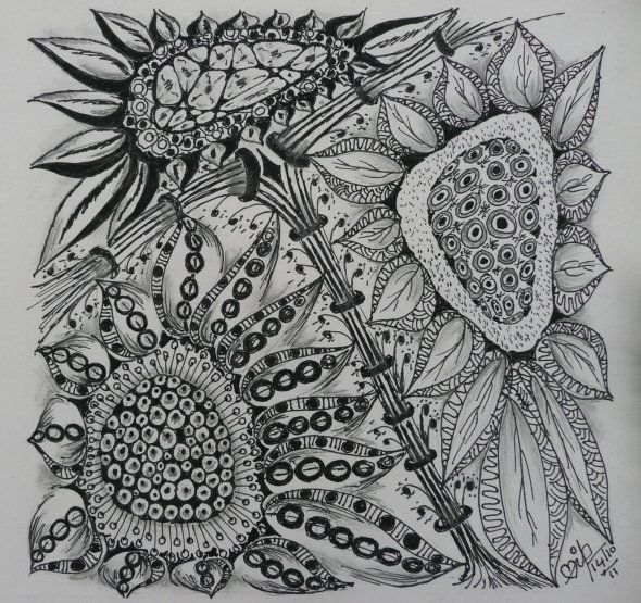 Flower zentangle