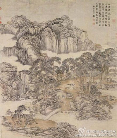 【國畫1566】清 張宗蒼《乾隆皇帝撫琴圖》—— 紙本設色，清代張宗蒼國畫作品，現藏故宮博物院。