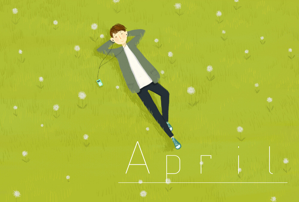April~明明是冬天，却想起了四月的蒲公英~-飠并_原创,插画_涂鸦王国插画
