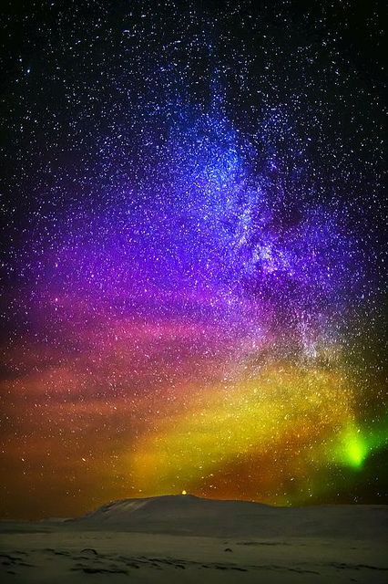 Aurora Borealis and Milky Way, Iceland