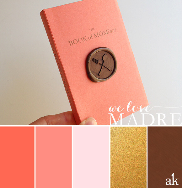 Mother's Day color palette // papaya, pink, gold, and bronze