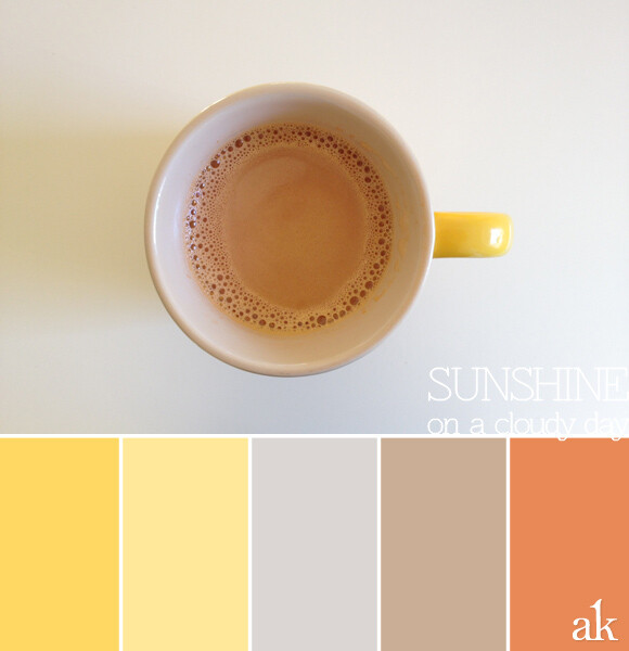 Color inspiration | coffee, yellow, gray, taupe