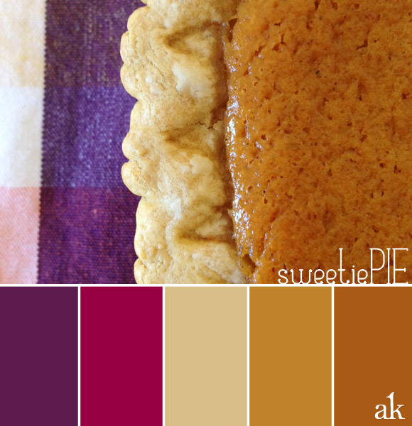 color inspiration | pie | pumpkin, purple, berry, tan