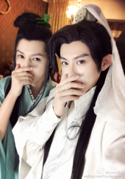 拍摄结束，男版白蛇传？（大雾）杀宝青儿： @Sha_杀杀 观音哥哥： @小恒zai @黑天视觉COS官博
