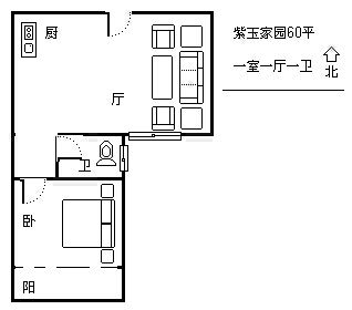 菏泽牡丹 紫玉家园 1室1厅1卫 简单装修 二手房出售 3万