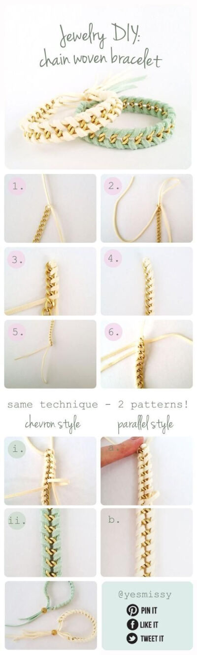 Jewelry Diy: Suede &amp;amp; Chain Woven Bracelet (part 3)