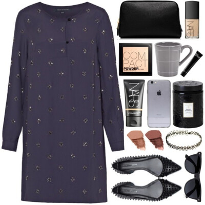 A fashion look from January 2015 featuring starry dresses, tattoo necklace and Vintage Eyewear. Browse and shop related looks.