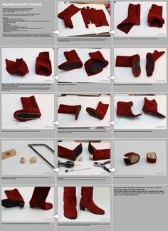 Making boots for BJD tutorial by ~scargeear on deviantART